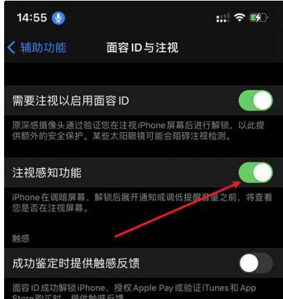 兴隆台苹果14维修网点分享iPhone14注视感知功能有什么用 